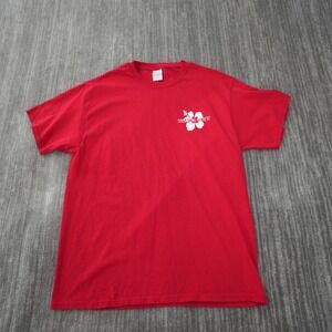 Trader Joe's Shirt Adult Red Short Sleeve Tee Work Wear Employee Ripped Red